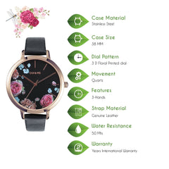 OUI & ME Grande Fleurette Analogue Black Round Dial Women's Watch- ME010109