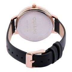 OUI & ME Grande Fleurette Analogue Black Round Dial Women's Watch- ME010109