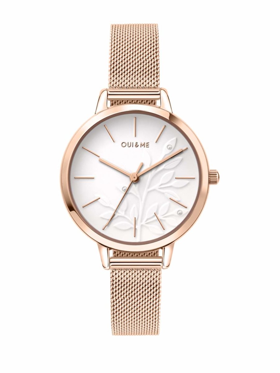 OUI & ME Fleurette Analogue White Round Dial Women's Watch- ME010134