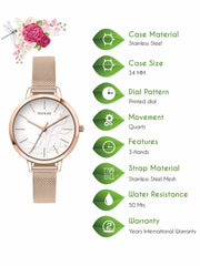 OUI & ME Fleurette Analogue White Round Dial Women's Watch- ME010134