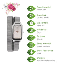 OUI & ME Finette Analogue Silver Rectangle Dial Women's Watch- ME010165