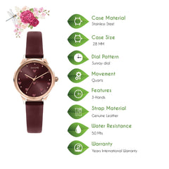 OUI & ME Minette Analogue Burgundy Round Dial Women's Watch- ME010170
