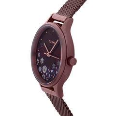 OUI & ME Minette Analogue Burgundy Round Dial Women's Watch- ME010197