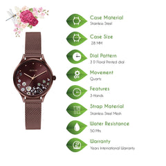 OUI & ME Minette Analogue Burgundy Round Dial Women's Watch- ME010197