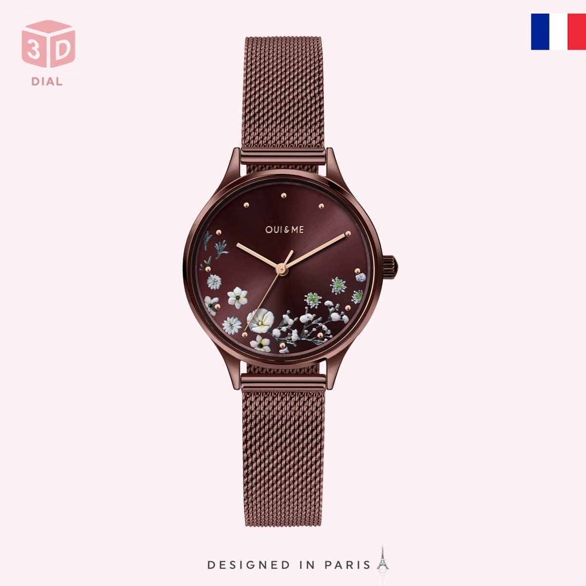 OUI & ME Minette Analogue Burgundy Round Dial Women's Watch- ME010197