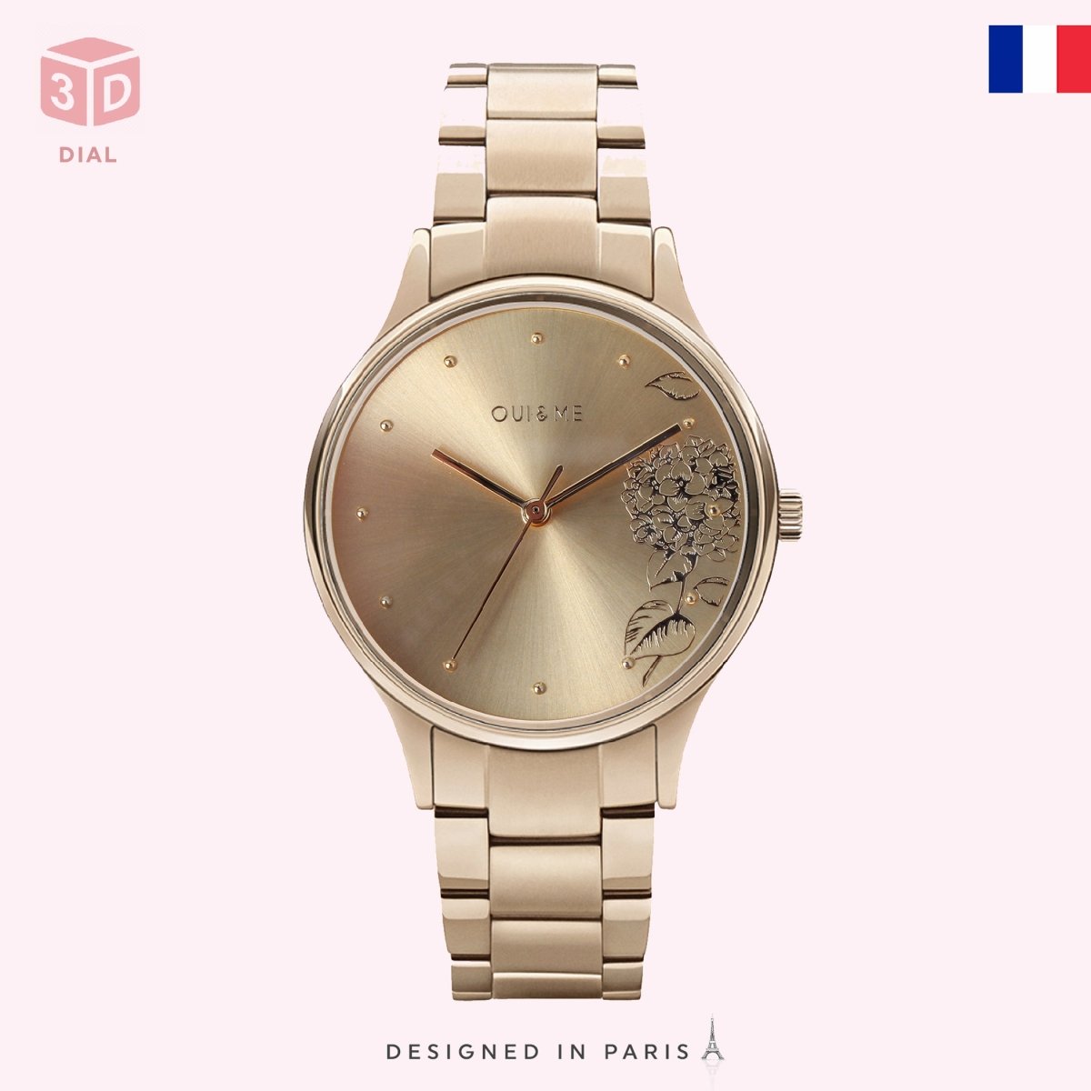 OUI & ME Bichette Analogue Yellow Gold Round Dial Women's Watch- ME010218