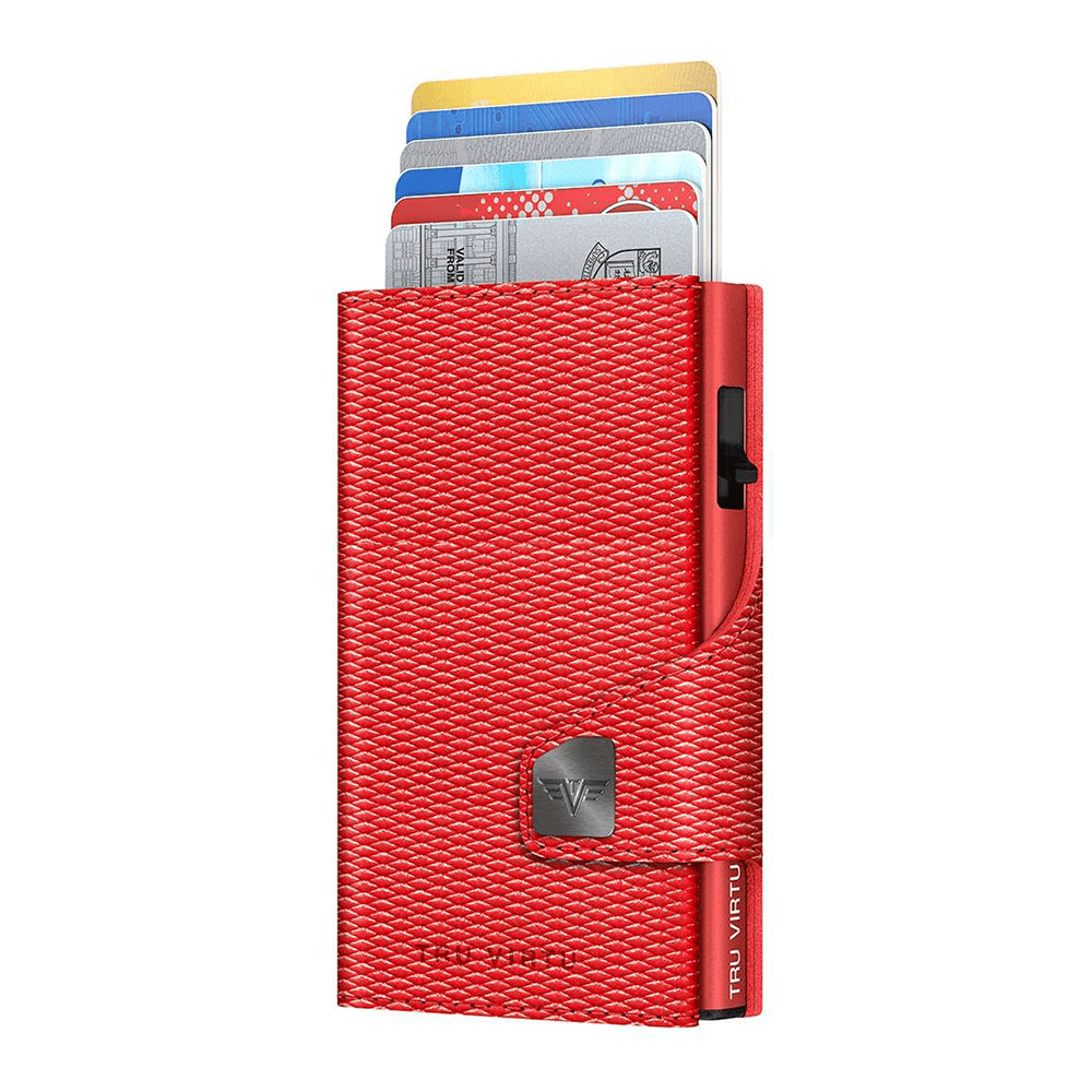 Tru Virtu 28104000405 Coin Pocket Edition Red Textured Pattern Wallet