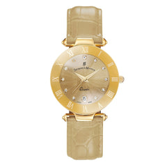 JACQUES DU MANOIR Coupole Fashion Swiss Made Analogue Beige Round Dial Women's Watch- RC.91