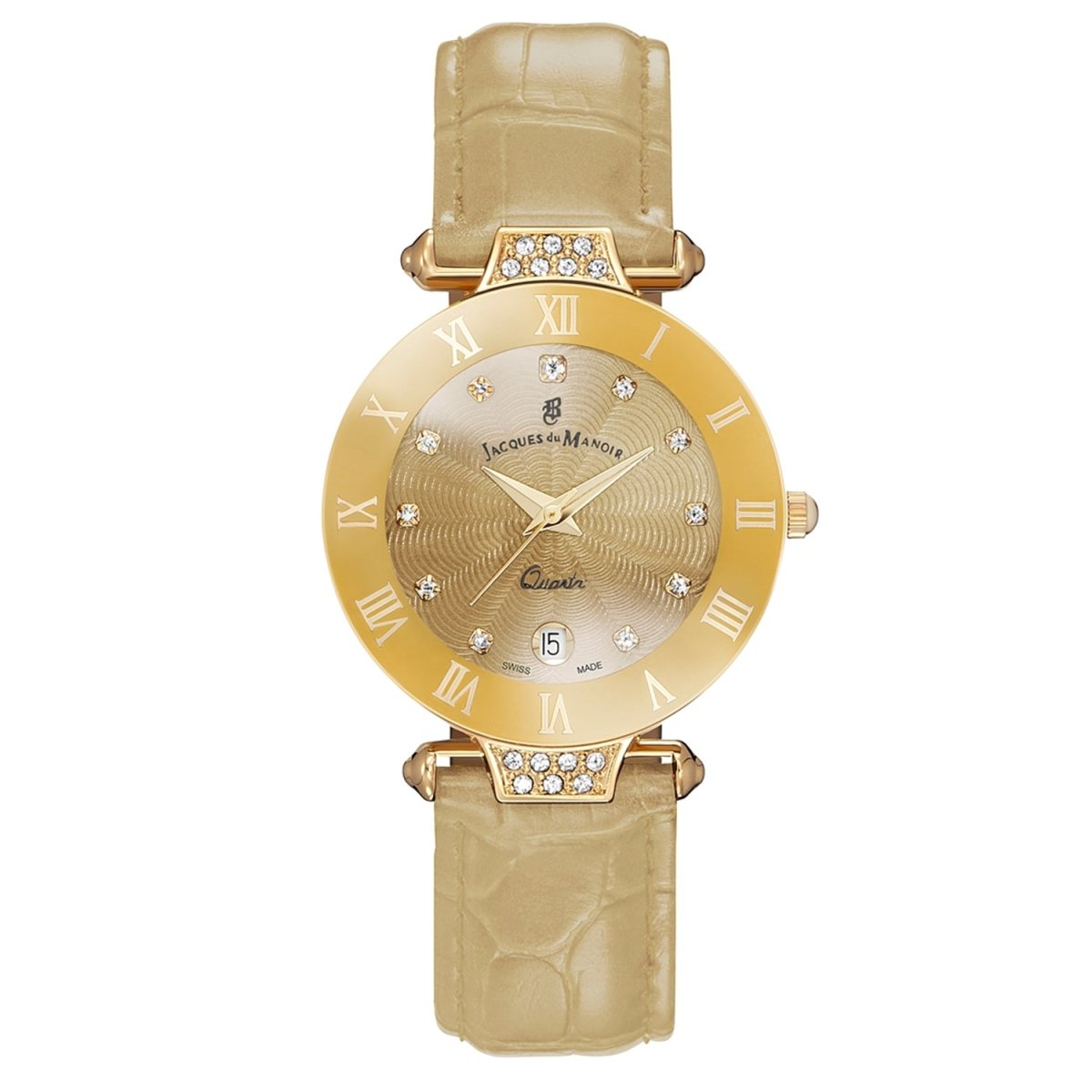 JACQUES DU MANOIR Coupole Fashion Swiss Made Analogue Beige Round Dial Women's Watch- RCP.91