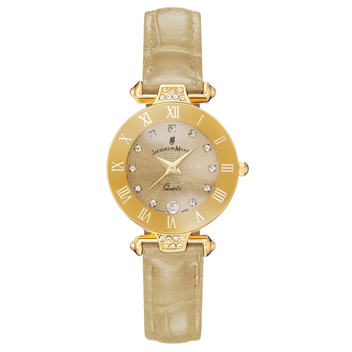 JACQUES DU MANOIR Coupole Fashion Swiss Made Analogue Beige Round Dial Women's Watch- RCP.92