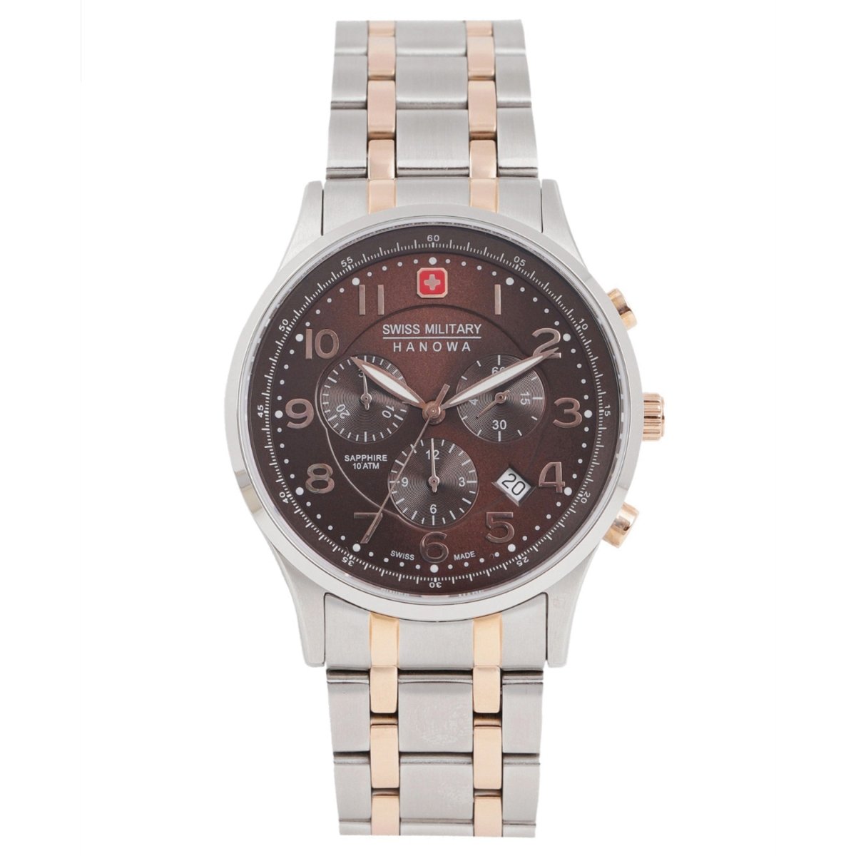 SWISS MILITARY PATRIOT Chronograph Brown Round Dial Men’s Watch – SM14227JSTR.H12MAS