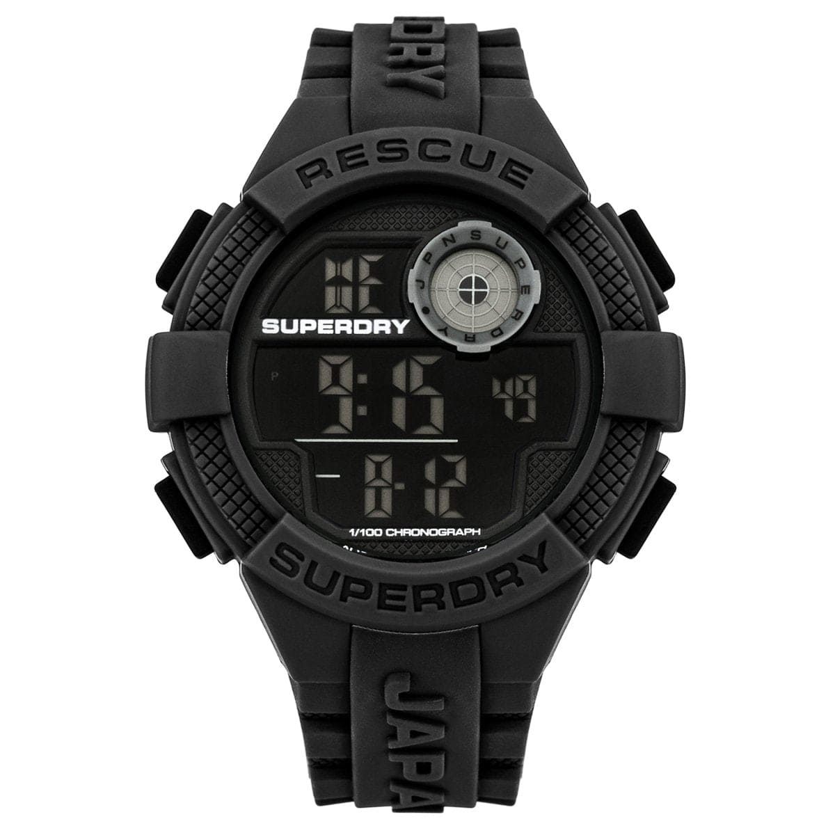 Superdry Radar Digital Black Round Dial Men's Watch- SYG193B