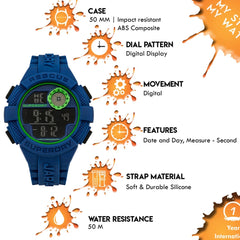 Superdry Radar Digital Black Round Dial Men's Watch- SYG193U