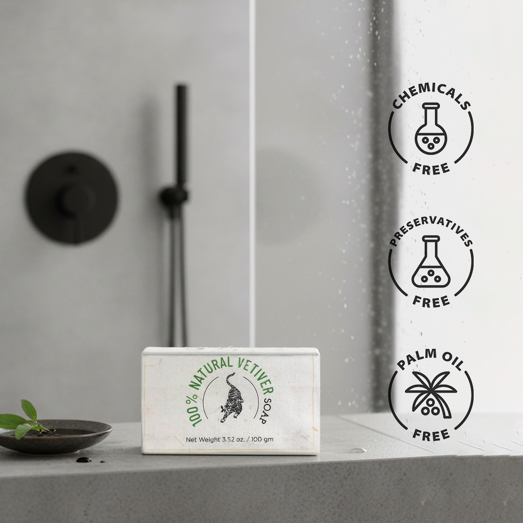 KHEONI  100% Natural Vetiver Soap - 100 gm