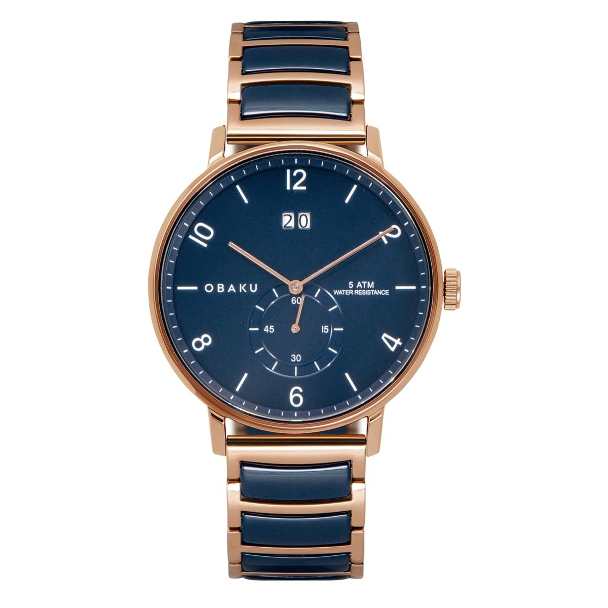 OBAKU RISLEN SUNSET Multifunction Blue Round Dial Men's Watch -V190GDVLSL