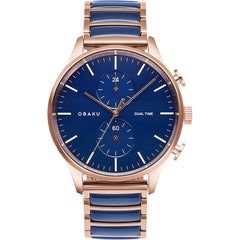 OBAKU GRAN SUNSET Mulitifunction Blue Round Dial Men's Watch -V196GUVLSL
