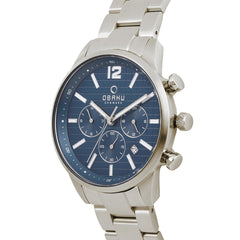 OBAKU SKOV DENIM Mulifunction Blue Round Dial Men's Watch -V205GUCLSC