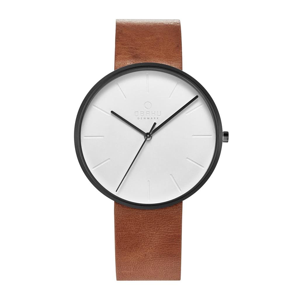 Obaku Hassel 
Tawny Analouge Silver White Round Dial Men's Watch -  V219GXBIRZ