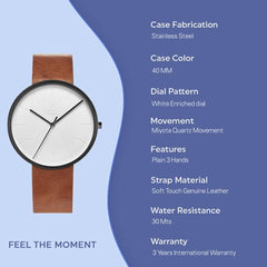 Obaku Hassel 
Tawny Analouge Silver White Round Dial Men's Watch -  V219GXBIRZ