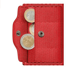 Tru Virtu 28104000405 Coin Pocket Edition Red Textured Pattern Wallet