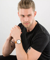 Obaku Hassel 
Tawny Analouge Silver White Round Dial Men's Watch -  V219GXBIRZ