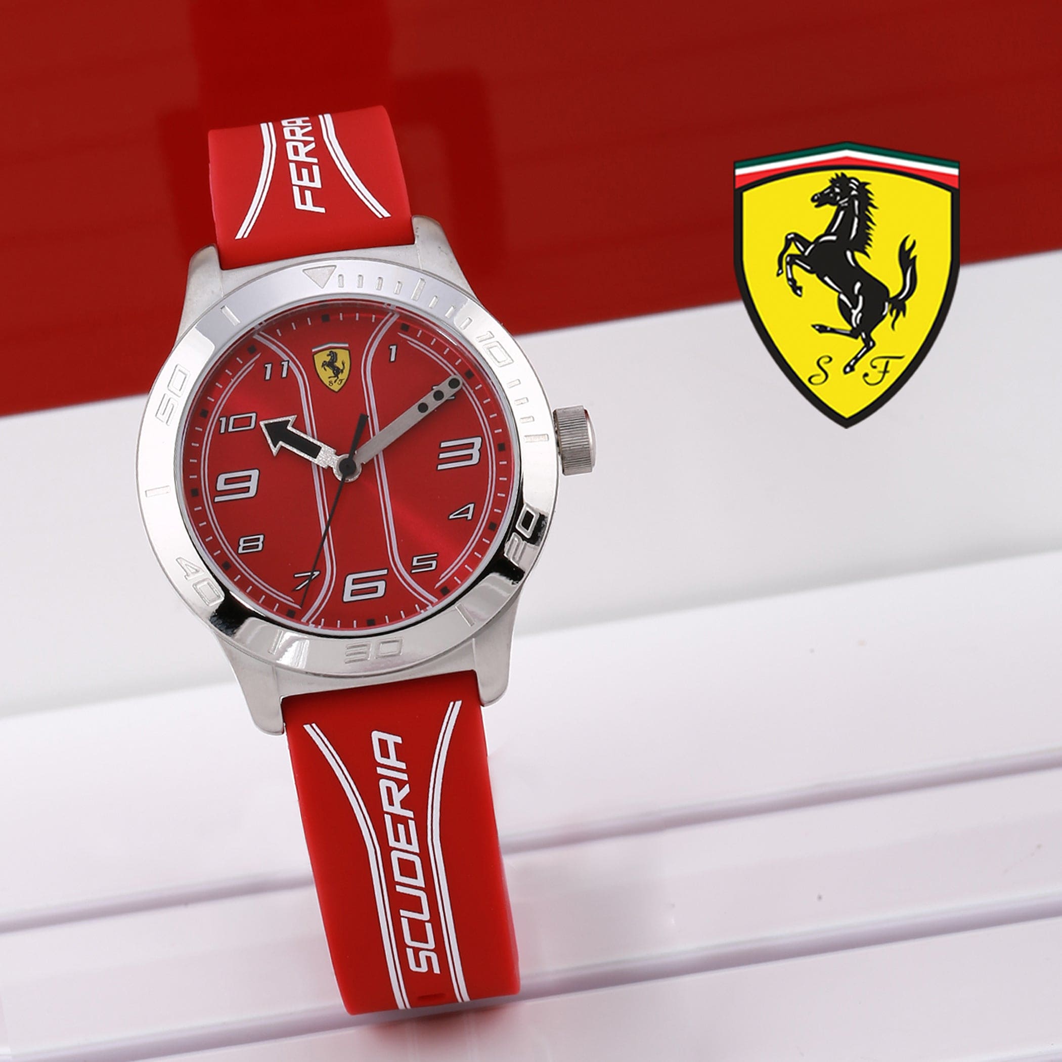 SCUDERIA FERRARI ACADEMY Quartz Red Round Dial Kid's Watch- 0810023