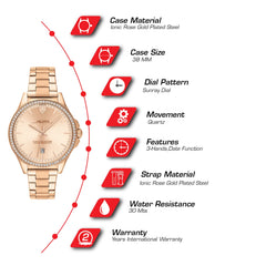 SCUDERIA FERRARI PILOTA Quartz Carnation Gold Round Dial Women's Watch- 0820029