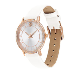 SCUDERIA FERRARI DONNA ULTRALEGGERO Analog Silver Crystal Round Dial Women's Watch - 0820034