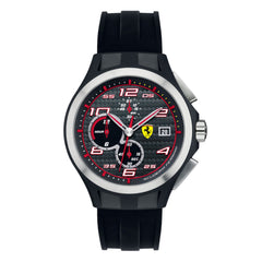 SCUDERIA FERRARI LAP TIME Chronograph Black Round Dial Men's Watch- 0830015