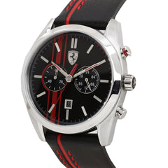 SCUDERIA FERRARI D 50 Chronograph Black Round Dial Men's Watch- 0830177