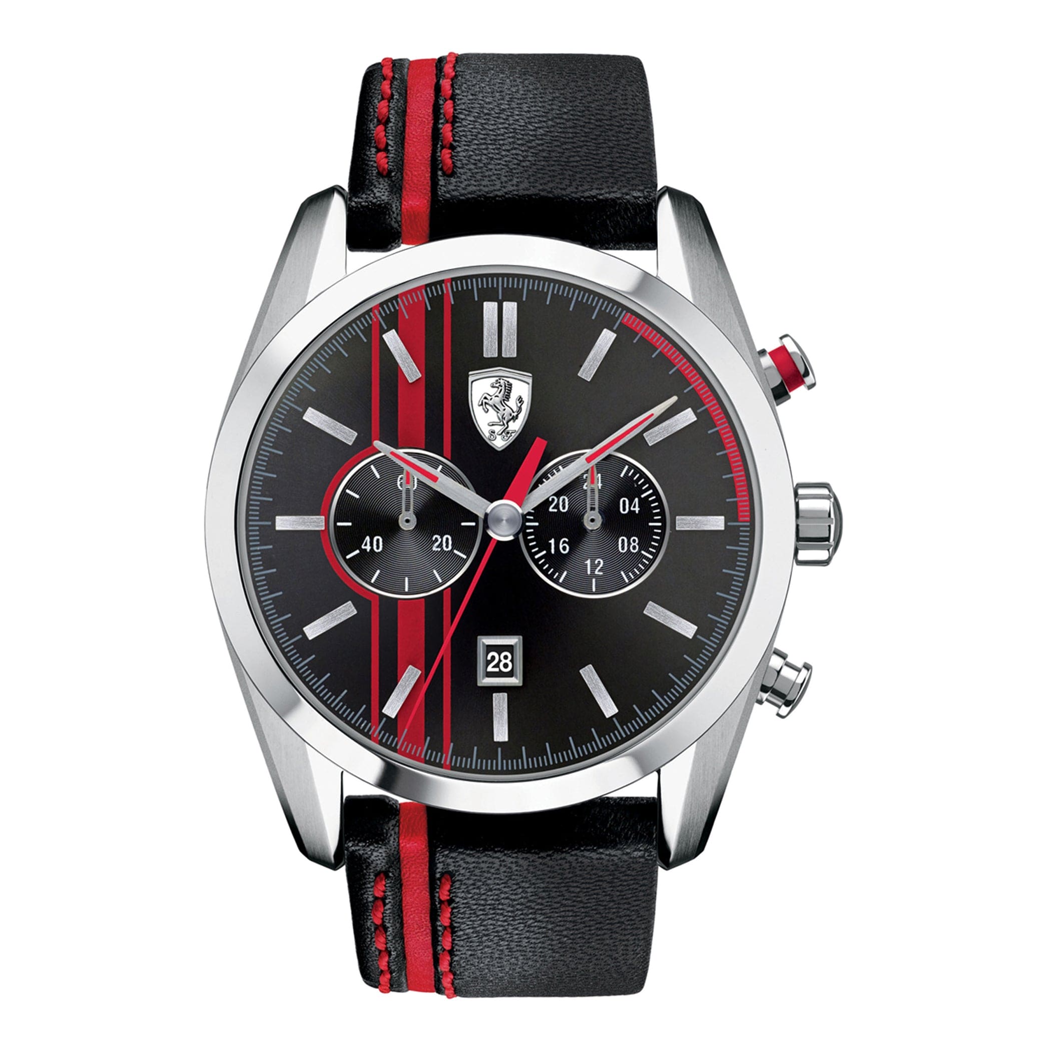 SCUDERIA FERRARI D 50 Chronograph Black Round Dial Men's Watch- 0830177