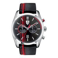 SCUDERIA FERRARI D 50 Chronograph Black Round Dial Men's Watch- 0830177
