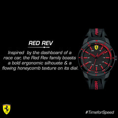 SCUDERIA FERRARI REDREV Quartz Black Round Dial Men's Watch- 0830245