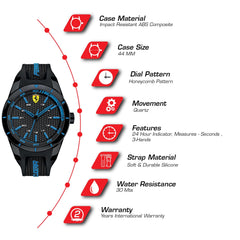 SCUDERIA FERRARI REDREV Analog Black Round Dial Men's Watch - 0830247