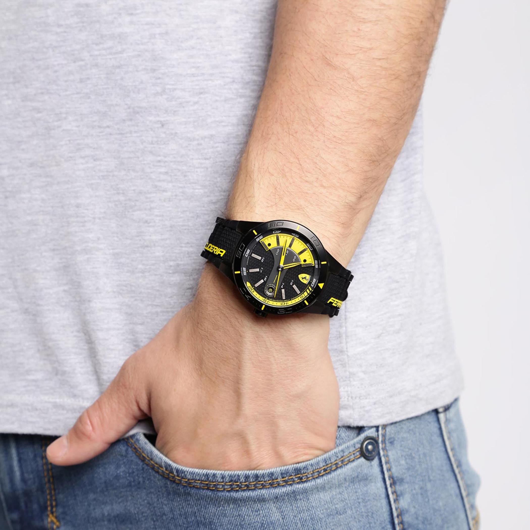SCUDERIA FERRARI REDREV EVO Chronograph Black Round Dial Men's Watch - 0830261