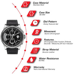 SCUDERIA FERRARI Formula Italia S Chronograph Black Round Dial Men's Watch - 0830275