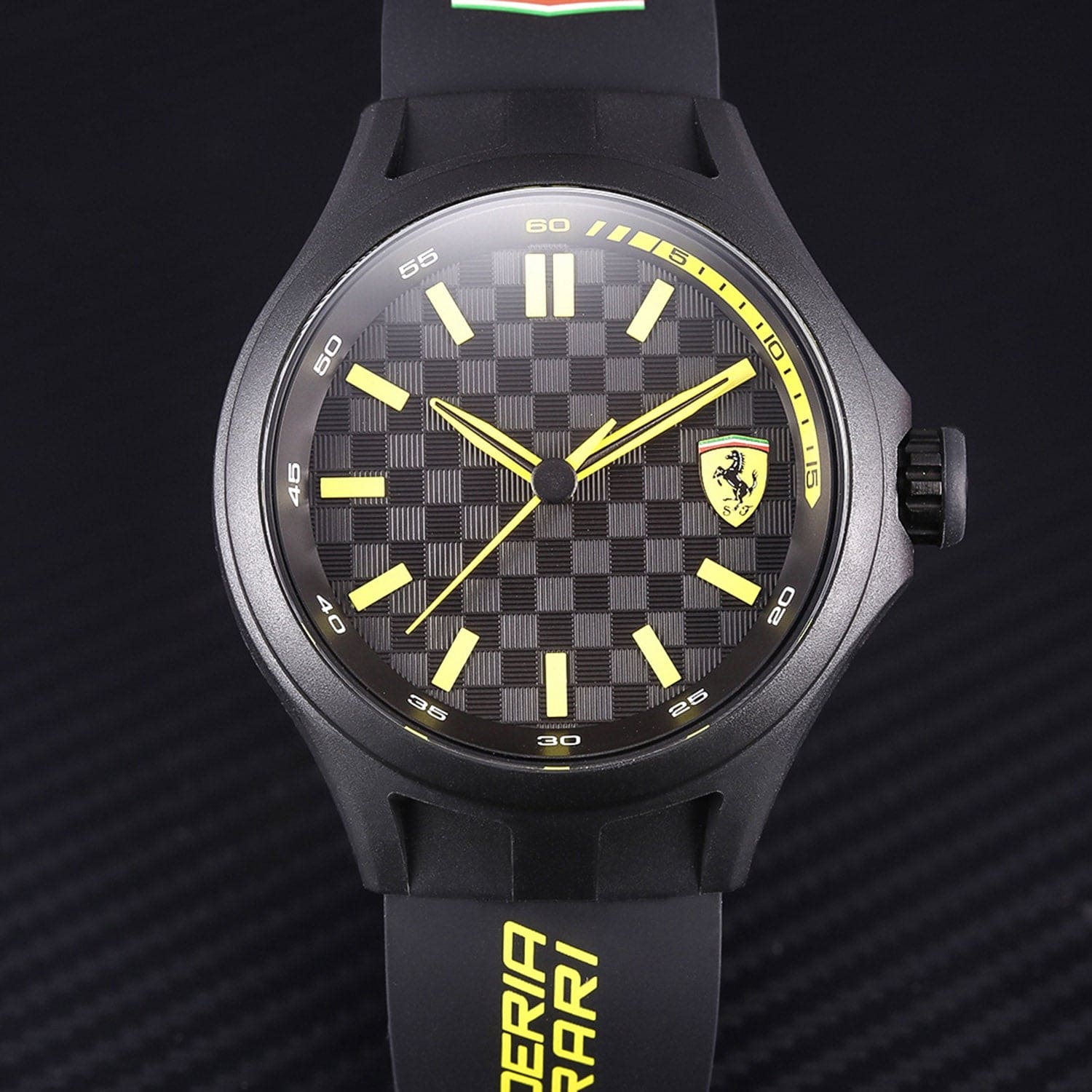 Scuderia Ferrari Pit Crew Quartz Black Round Dial Men's Watch- 0830286