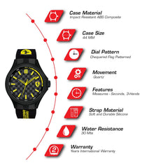 Scuderia Ferrari Pit Crew Quartz Black Round Dial Men's Watch- 0830286