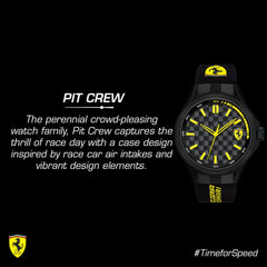 Scuderia Ferrari Pit Crew Quartz Black Round Dial Men's Watch- 0830286