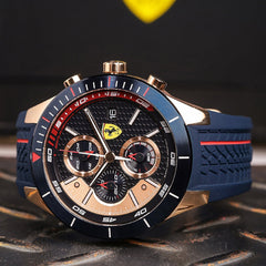 SCUDERIA FERRARI REDREV EVO Chronograph Blue Round Dial Men's Watch- 0830297