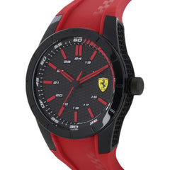 SCUDERIA FERRARI Red Rev Quartz Black Round Dial Men's Watch - 0830299