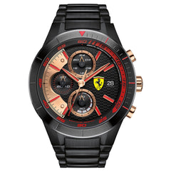 SCUDERIA FERRARI REDREV EVO Chronograph Black Round Dial Men's Watch- 0830305