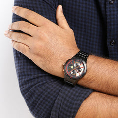 SCUDERIA FERRARI REDREV EVO Chronograph Black Round Dial Men's Watch- 0830305