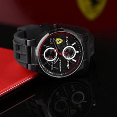 SCUDERIA FERRARI SPECIALE Multifunction Black Round Dial Men's Watch- 0830356