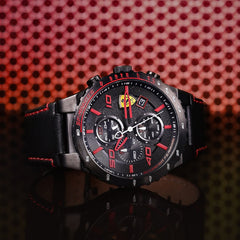 SCUDERIA FERRARI SPECIALE EVO Chronograph Black Round Dial Men's Watch- 0830363