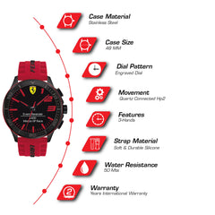 SCUDERIA FERRARI ULTRAVELOCE Smart Ana-Digi Black Round Dial Men's Watch - 0830376