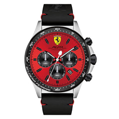 SCUDERIA FERRARI PILOTA Chronograph Red Round Dial Men's Watch - 0830387