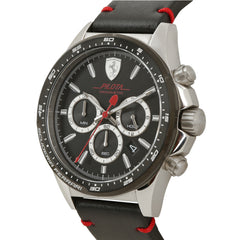 SCUDERIA FERRARI PILOTA Chronograph Black Round Dial Men's Watch- 0830389