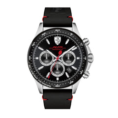SCUDERIA FERRARI PILOTA Chronograph Black Round Dial Men's Watch- 0830389