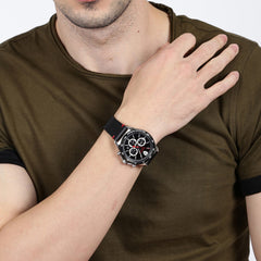 SCUDERIA FERRARI PILOTA Chronograph Black Round Dial Men's Watch- 0830389